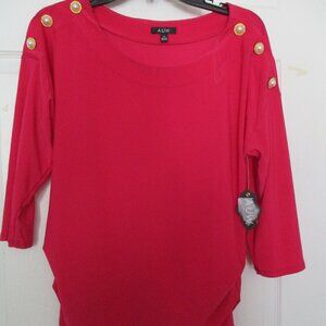 A.U.W Fuschia Blouse Size Small